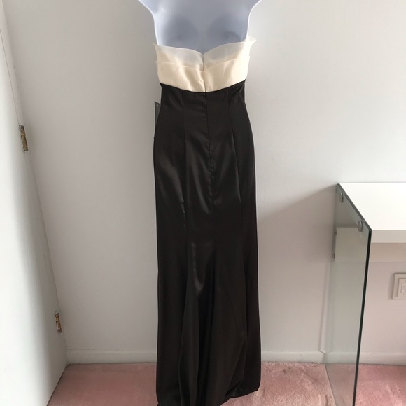 πHost Pickπ Strapless Bow Pearl Silk White Black Prom Dress Wedding Dress - Picture 16 of 16